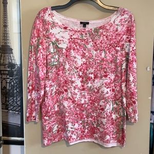 Talbots floral boatneck sweater Large EUC